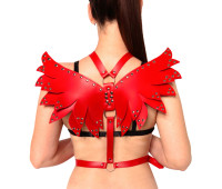 Женская портупея Art of Sex - Wings красная XS-M, экокожа