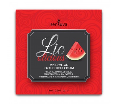 Пробник геля для минета Sensuva Lic-o-licious Watermelon (6 мл), маслянистый, без сахара