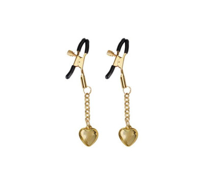Зажимы для сосков Liebe Seele Solid Heart Nipple Clamps Gold