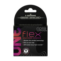Презервативы ONE Flex Graphene Condom 3 шт, картонная коробка (мятая упаковка!!!)