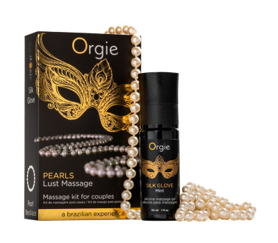 Набор для жемчужного массажа Orgie – Pearls Lust Massage (30 мл), силиконовый гель, ожерелье