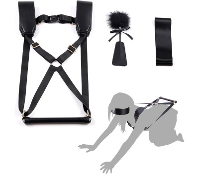 БДСМ-набор LOCKINK YEAHWOW Black Doggy Style Saddle set