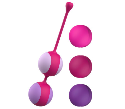 Вагинальные шарики Liebe Kewos — Cerise/Candy Violet, 5 шариков в комплекте, 15, 25, 35, 45 и 55 г
