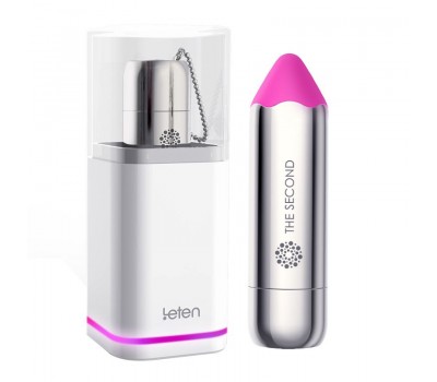 Вибропуля Leten The Second pretty pink с индукционной зарядкой, водонепроницаемая, очень мощная
