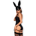 Эротический костюм кролика Obsessive Bunny costume S/M black (мятая упаковка!!!)