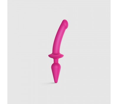 Анальная пробка с дилдо Strap-On-Me SWITCH PLUG-IN SEMI-REALISTIC DILDO FUCHSIA - L (мятая упаковка)