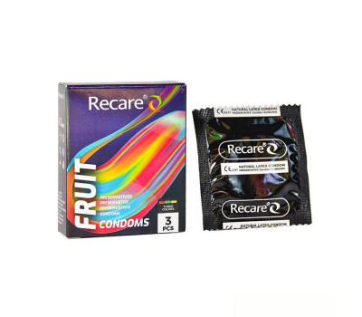 Презервативы Holographic Recare Color Fruit Flavour Condoms 3 шт, ароматы: мята, банан, клубника