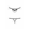 Откровенные трусики-стрепы с кружевом SOLON THONG black L/XL - Passion Exclusive