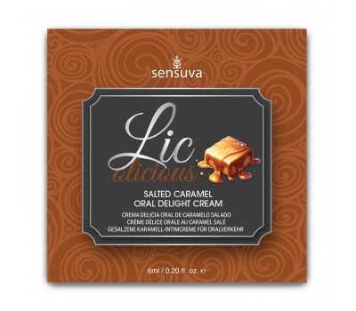 Пробник геля для минета Sensuva Lic-o-licious Salted Caramel (6 мл), маслянистый, без сахара