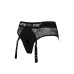 Кружевные трусы для страпона с подвязками для чулок Strap-On-Me DIVA HARNESS - XS