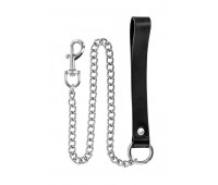 Поводок Fetish Tentation Premium Metal leash with cowhide leather wrist 72 см