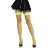 Чулки в крупную сетку Leg Avenue Fence Net Thigh Highs Neon Green, one size
