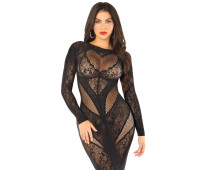 Платье Leg Avenue Lace and Net Bodycon Gown One Size, Black