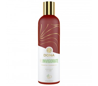 Распродажа! Натуральное массажное масло DONA Reinvigorate - Coconut & Lime (120 мл) (годен до 11.21)