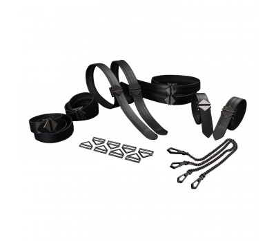 Набор из 8 ремней для связывания LOCKINK 8-Bondage-Straps Restraint Set - Black