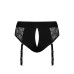Кружевные трусы для страпона с подвязками для чулок Strap-On-Me DIVA HARNESS - XS