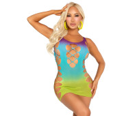 Платье Leg Avenue Seamless Ombre Faux Lace Up Mini Dress One Size Ocean