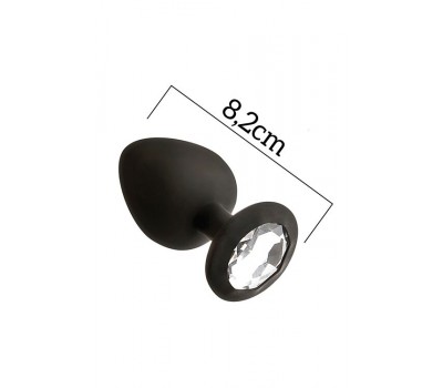 Анальная пробка с кристаллом MAI Attraction Toys №48 Black, длина 8,2см, диаметр 3,5см