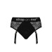 Кружевные трусы для страпона с подвязками для чулок Strap-On-Me DIVA HARNESS - XS
