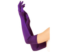 Длинные атласные перчатки Leg Avenue Extra Long Satin Gloves, One Size, фиолетовые