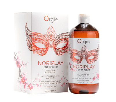 Гель для NURU-массажа Orgie – Noriplay Energizer (500 мл), экстракт гинкго билоба, защитная простыня
