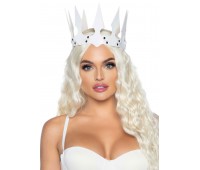 Leg Avenue Faux leather spiked crown White