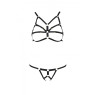 Комплект белья из стреп ARMANDA SET black S/M - Passion Exclusive