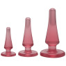 Набор анальных пробок Doc Johnson Crystal Jellies Anal Initiation Kit - Pink