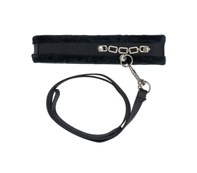 Ошейник с поводком Punishment - Crystal Collar & Leash – Black