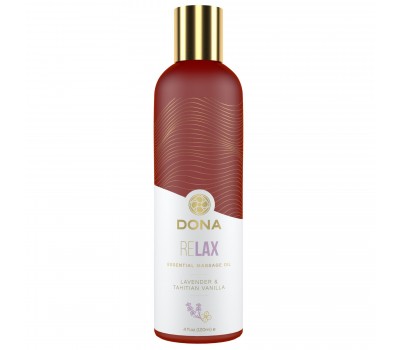 Распродажа! Натуральное массажное масло DONA Relax - Lavender&Tahitian Vanilla 120 мл годен до 10.21