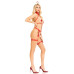Портупея с чокером и гартеры Leg Avenue 2PC Vegan Leather Nurse Harness Teddy and Headband Red L