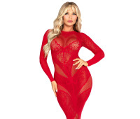 Платье Leg Avenue Lace and Net Bodycon Gown One Size, Red