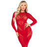 Платье Leg Avenue Lace and Net Bodycon Gown One Size, Red