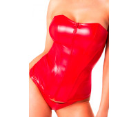 Корсет Noir Handmade F355 Red powerwetlook corset - L