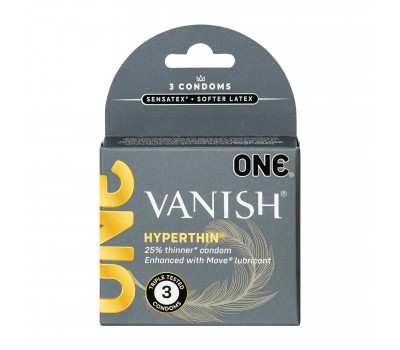 Презервативы ONE Vanish Hyperthin 3 шт, картонная коробка