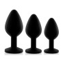Набор силиконовых анальных пробок с кристаллом Rianne S: Booty Plug Set Black (мятая упаковка!!!)