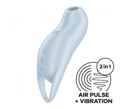 Вакуумный клиторальный стимулятор с вибрацией Satisfyer Pocket Pro 1 Blue