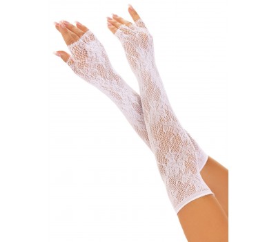 Митенки Leg Avenue Lace Opera Length Fingerless Gloves White