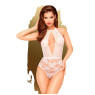 Боди с глубоким декольте и высокими трусиками Penthouse - Toxic Powder White L/XL