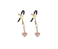 Зажимы для сосков Liebe Seele Nipple Clamps Gold Heart-shaped Flowers on White