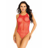 Боди-сетка Leg Avenue Net snap crotch tank bodysuit Red, One Size