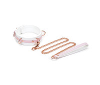 Ошейник с поводком Liebe Seele White & Pink Fairy Goat Leather Collar