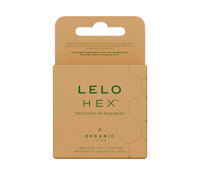 Презервативы LELO HEX Condoms Organic 3 Pack, тонкие и суперпрочные
