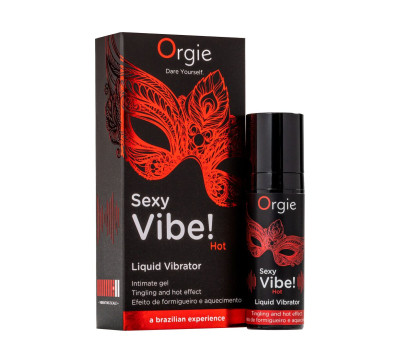 Жидкий вибратор Orgie Sexy Vibe! Hot, 15 мл (мятая упаковка!!!)