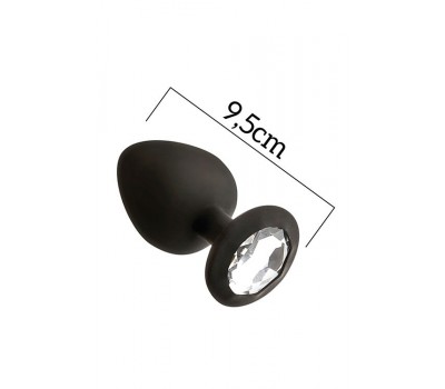 Анальная пробка с кристаллом MAI Attraction Toys №49 Black, длина 11см, диаметр 4,5см