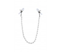Зажимы для сосков с жемчугом Feral Feelings - Nipple clamps Pearls, серебро/белый