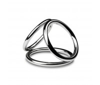 Тройное эрекционное кольцо Sinner Gear Unbendable - Triad Chamber Metal Cock and Ball Ring - Medium
