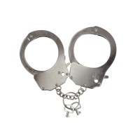 Наручники металлические Adrien Lastic Handcuffs Metallic (полицейские) (мятая упаковка)