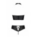 Комплект из эко-кожи: бра и трусики с имитацией шнуровки Nancy Bikini black L/XL - Passion