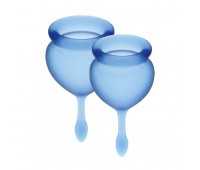 Набор менструальных чаш Satisfyer Feel Good (dark blue), 15мл и 20мл (мятая упаковка)